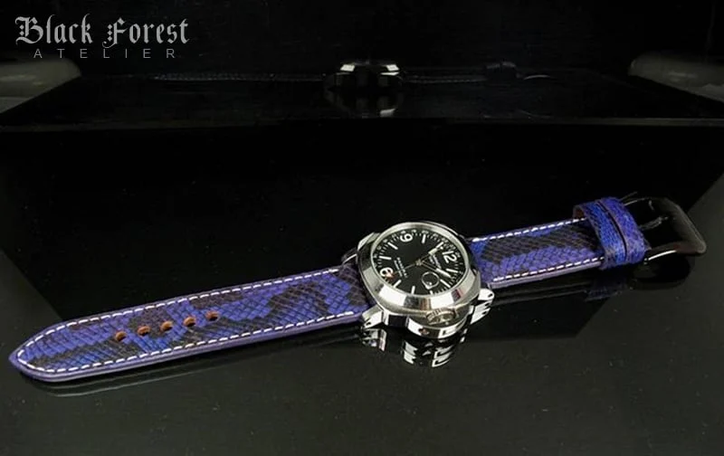 24mm/24mm Handmade Natural Color Real Python Skin Watch Strap PY03 – image 2